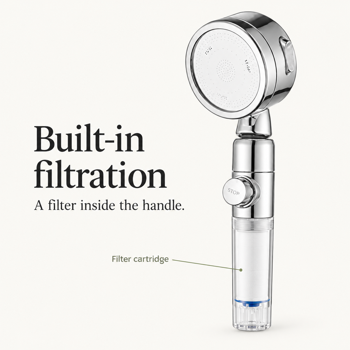Filtered Handheld Shower Head with 3 Spray Modes